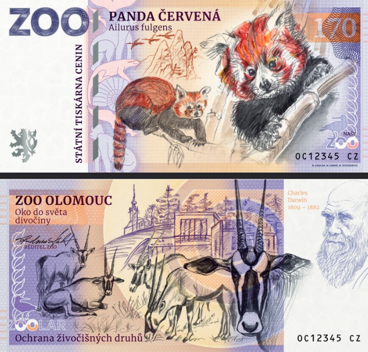 Unikátní „sběratelské bankovky“ 1 zoo Olomouc