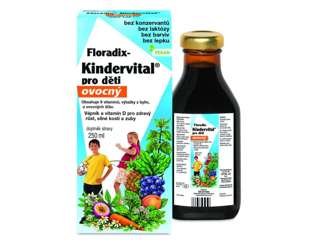 Vitamínová vzpruha pro děti. Imunitu i zdraví v období růstu podpoří přípravek s ovocnou chutí 1 Salus Floradix Kindervital