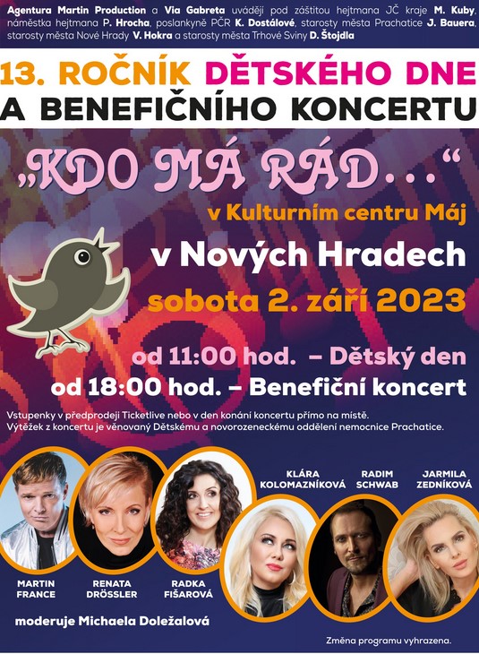 Kdo má rád, tak dorazí určitě první sobotu v září dorazí do Nových Hradů. 1 Kdo má rád