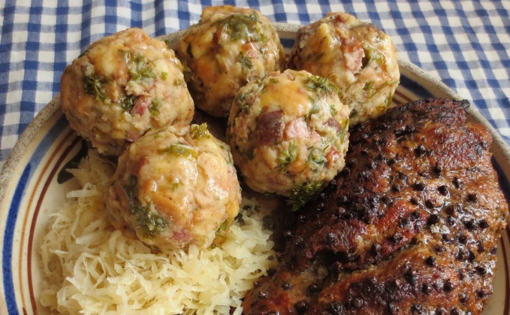 Špekové knedlíky, recept, vaření,