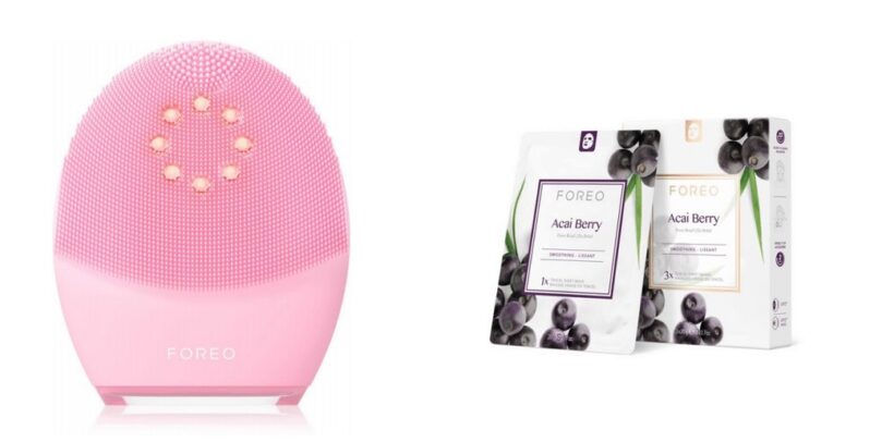 Čisticí sonický přístroj LUNA™4 Plus, 9470 Kč / Vyhlazující maska UFO™ Acai Berry, 6 x 6 g, 549 Kč, vše FOREO