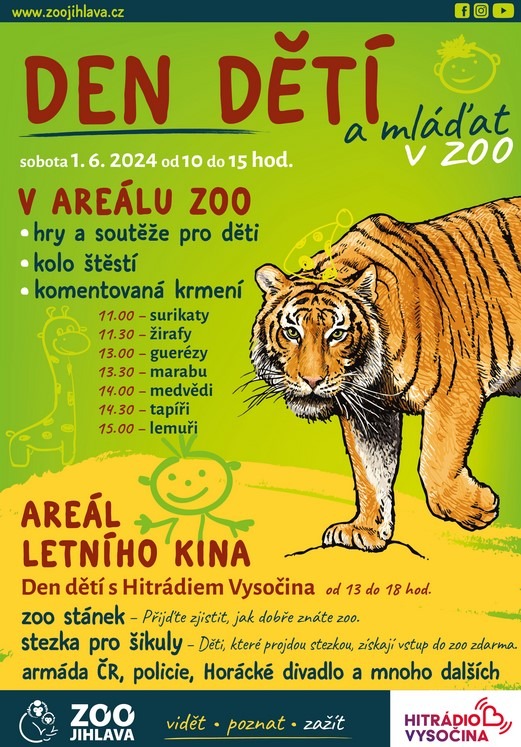 Den dětí , vstup do zoo zdarma, Dne dětí s Hitrádiem Vysočina, Zoo, Zoo Jihlava