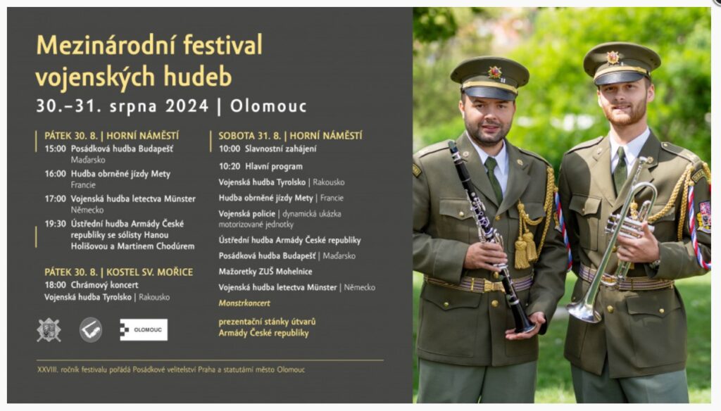 Mezinárodní festival vojenských hudeb opět v Olomouci i v Kroměříži