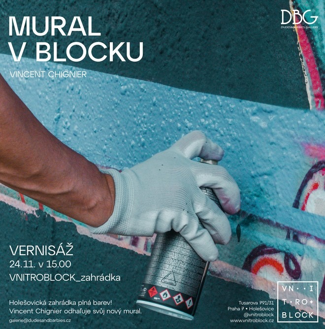 Odhalení Muralu ve Vnitroblocku ,Mural, kultura, Praha, životní styl