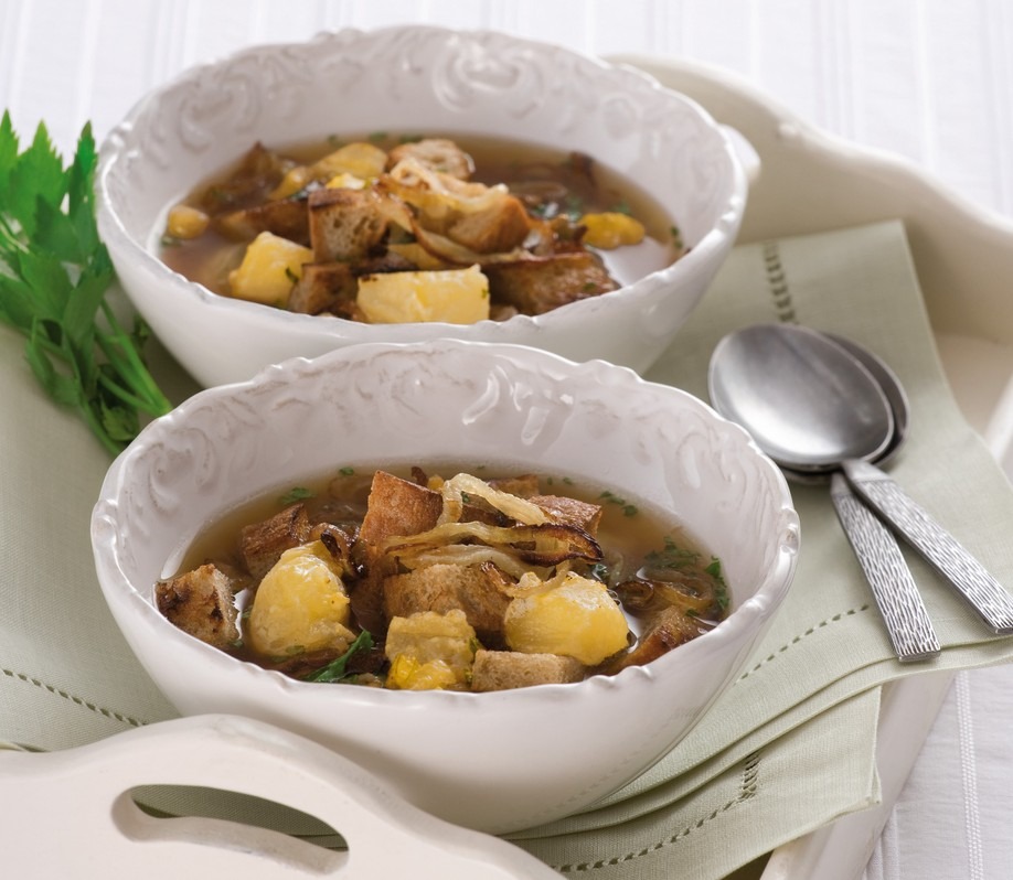 polévka s Olomouckými tvarůžky