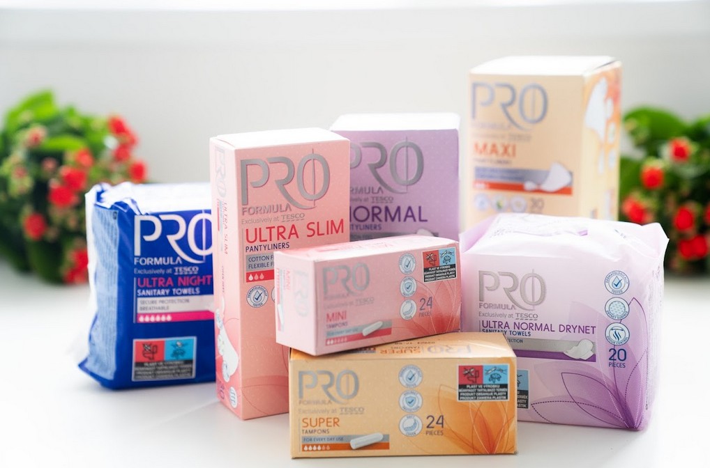 vložky, menstruační chudoba, životní styl, Tesco, obchod, prodejna, Online nákupy, kampaň