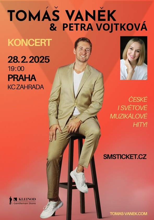Tomáš Vaněk, host Petra Vojtková-Koncert-KC Zahrada