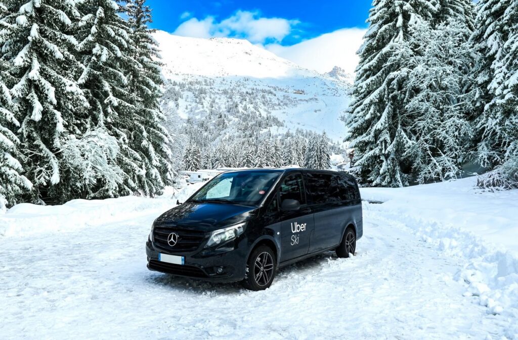 Uber Ski, Uber, cestování, zima, zimní sporty,