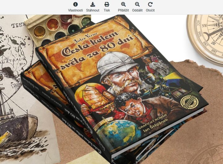 Cesta kolem světa za 80 dní, Jan Štěpánek, komiks, kniha, knihovna