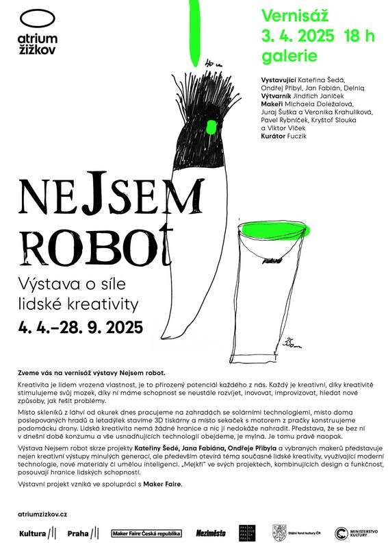 Nejsem robot, výstava, kultura, Praha 3