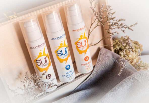 letní nezbytnosti od Osmanyho Laffity, kosmetika, Sluneční brýle, mléko po opalování Sun Protect, Asombroso,