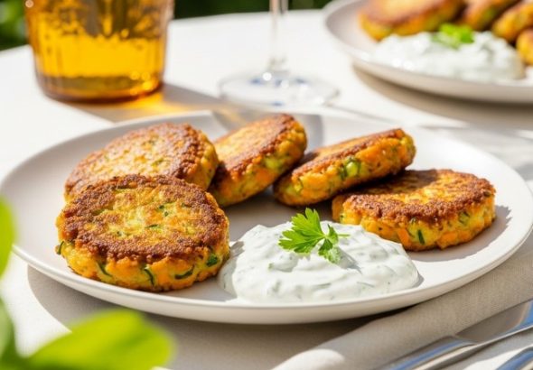 Zeleninové placky, recept, vaření, Cuketovo-mrkvové placky