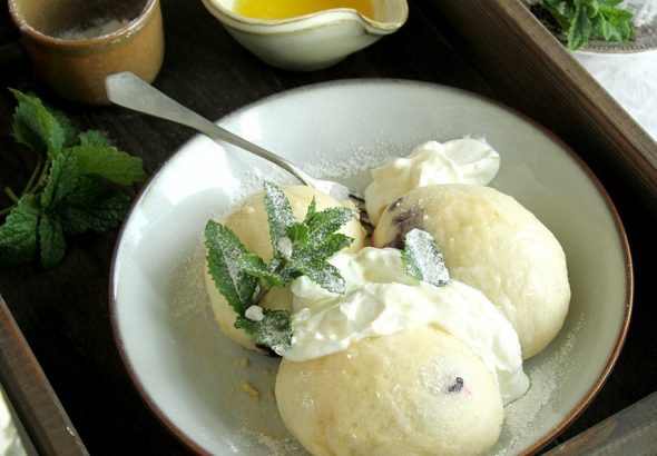 Borůvkové kynuté knedlíky, babiččina volba, borůvky, kynuté knedlíky, vaření, recept, droždí