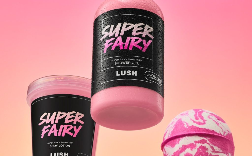 Lush , Lush pleťové masky, kosmetika, masky, oči, Snow Fairy, Třpytkový sprej, Super Fairy, Koupelová bomba