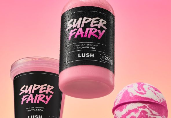 Lush , Lush pleťové masky, kosmetika, masky, oči, Snow Fairy, Třpytkový sprej, Super Fairy, Koupelová bomba