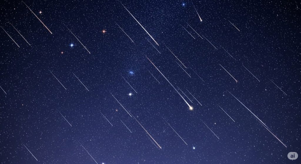 Perseidy, hvězdy, obloha