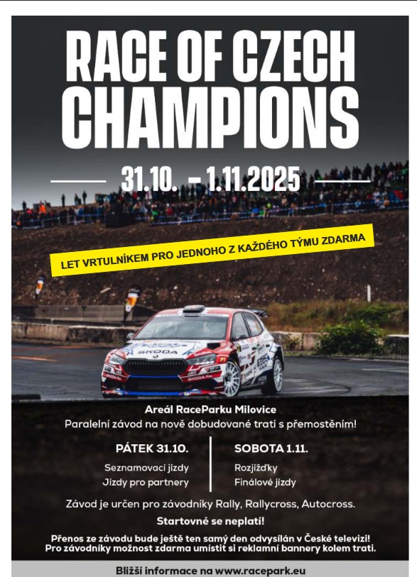 Race of Czech Champions 2025, auto, Bohemia Rally Mladá Boleslav, Milovice