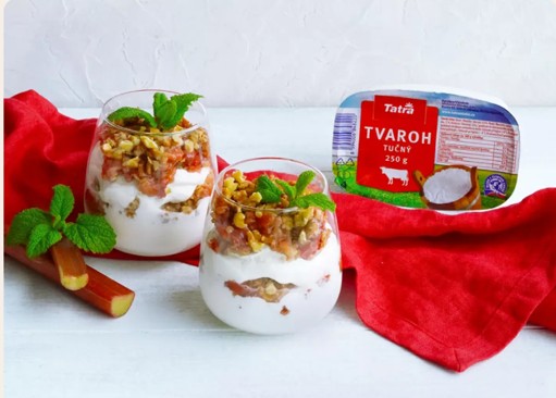 Tatra, Rebarborový crumble, máslo Tatra,
