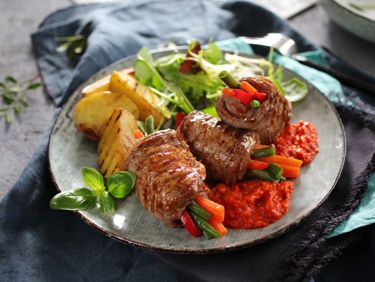 Rolky z roštěnky se zeleninou , vaření, recept, roštěnka,