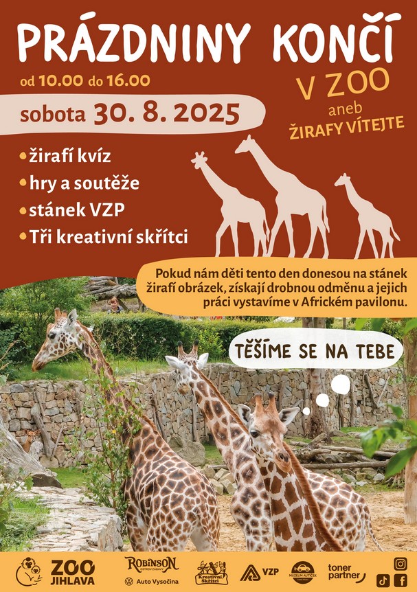 Zoo Jihlava, žirafa, konec školního roku