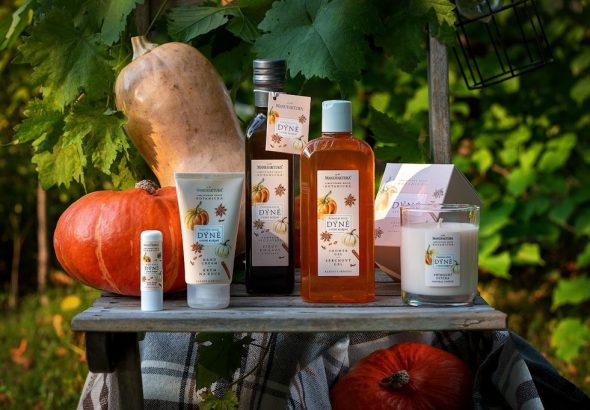 DÝNĚ od Manufaktury, Zvláčňující sprchový & koupelový gel DÝNĚ s vůní koření , Kořeněný dýňový sirup PUMPKIN SPICE,