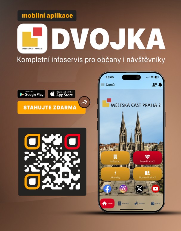 Praha 2 spouští novou mobilní aplikaci Dvojka, Praha 2, aplikace Dvojka, Novin Prahy 2,