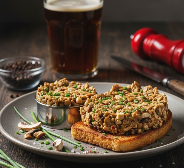 houbový tatarák, žampióny, hlíva, houby