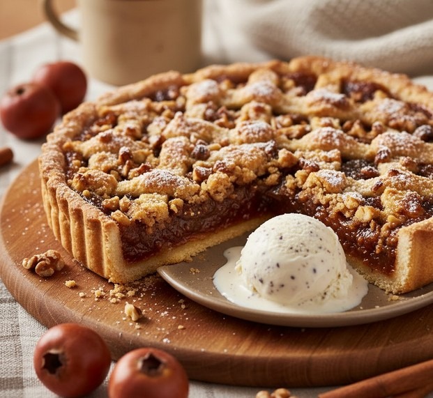 Mišpulový koláč, recpt, pečení