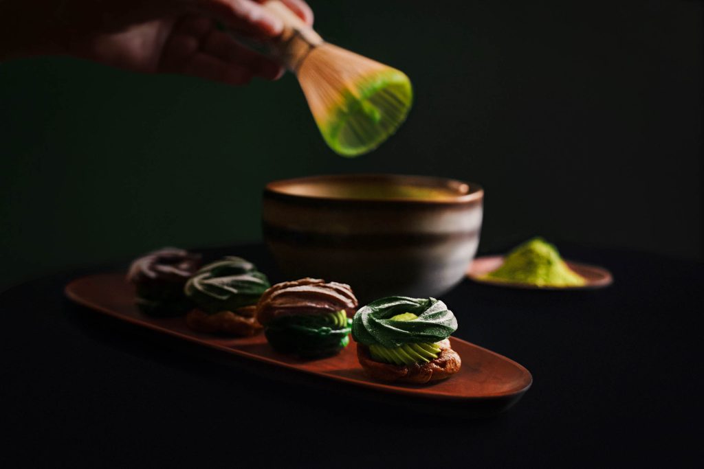 Věnečky Janeček, matcha, retro šunková pěna