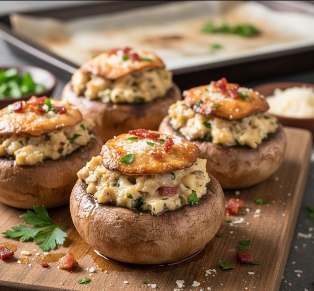 Plněné Žampiony , recept, vaření