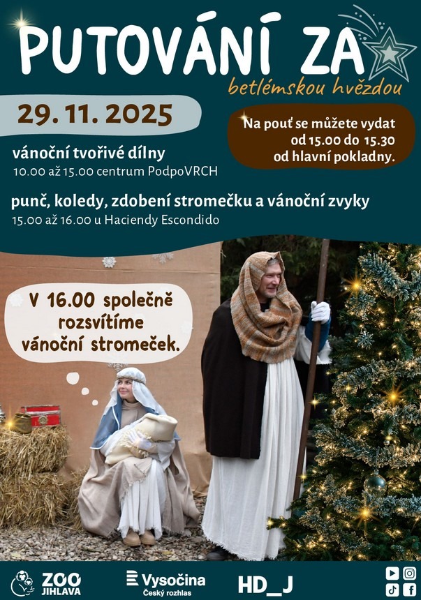 Zoo Jihlava, Vysočina, Jihlava, děti, Vánoce Zoo Jihlava , Putování za betlémskou hvězdou, Jihlava, Vysočina, punč, koledy,