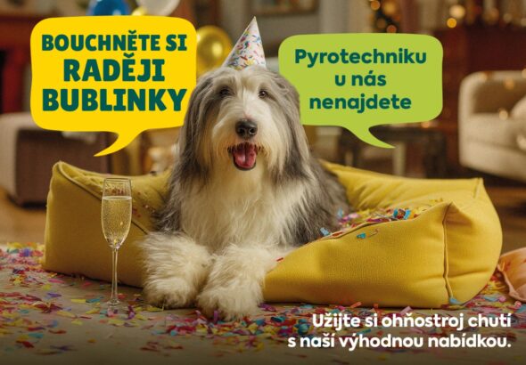BILLA, obchod, Vánoce, bublinky, pyrotechnika