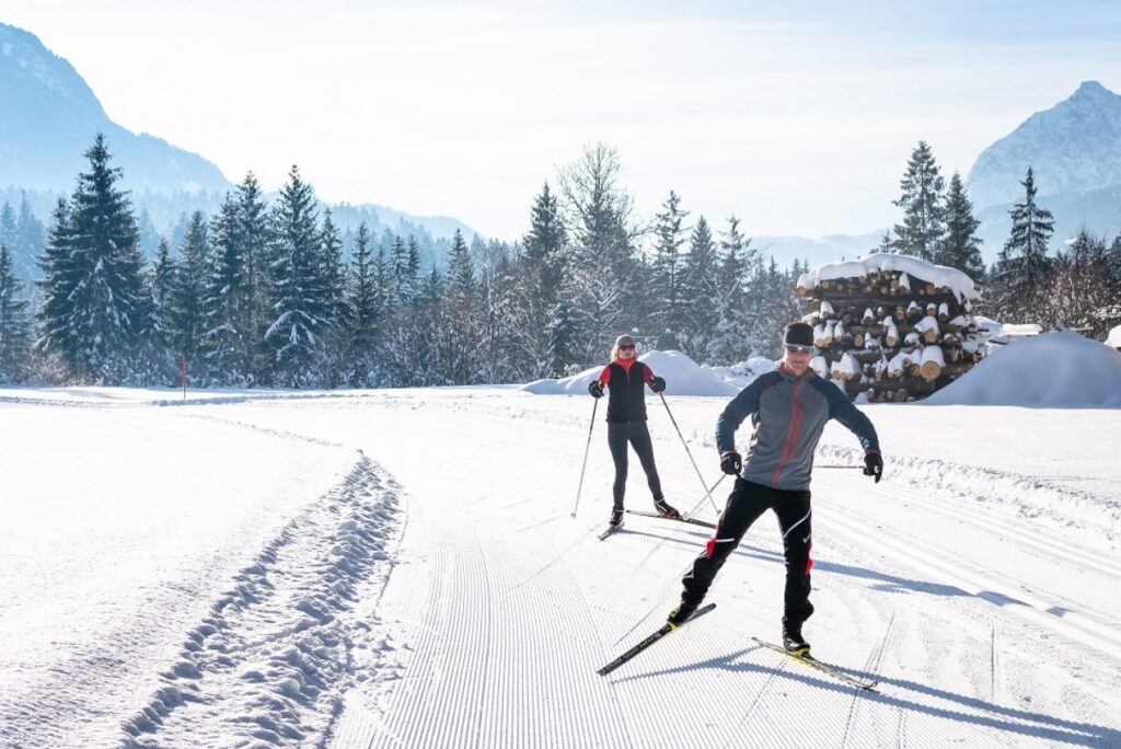Kaiserwinkl, běžky, zima, Rakousko