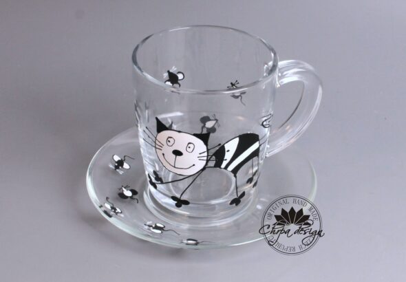 Hrníček, kočka, chráněná dílna Chrpa
