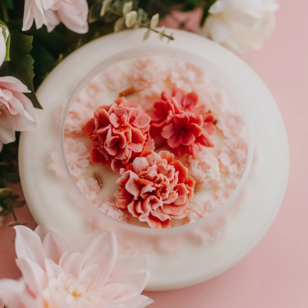 SOJKA, Květy ve váze , svíčka