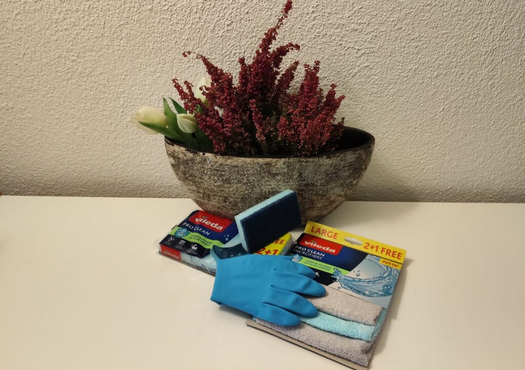 Vileda, úklid, testování, Vileda Comfort Extra, Pro Clean mikrohadřík, houbička Pro Clean