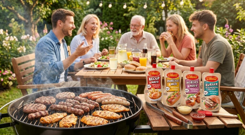 Vitany, Vitana, grilování, Kečup & mayo, Hořčice & med, Burger,