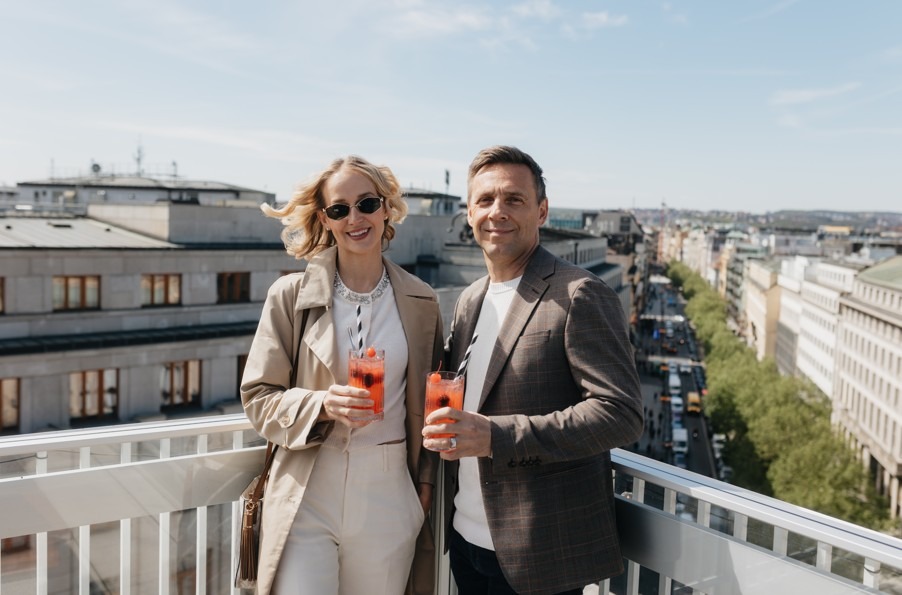 Divadlo Hybernia, střecha, unikátní výhled