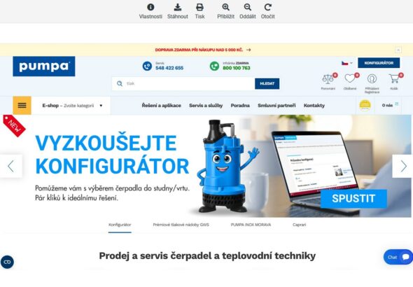 Pumpa, konfigurátor, AI asistent,