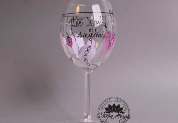 Chrpa Krnov, sklenička na víno,