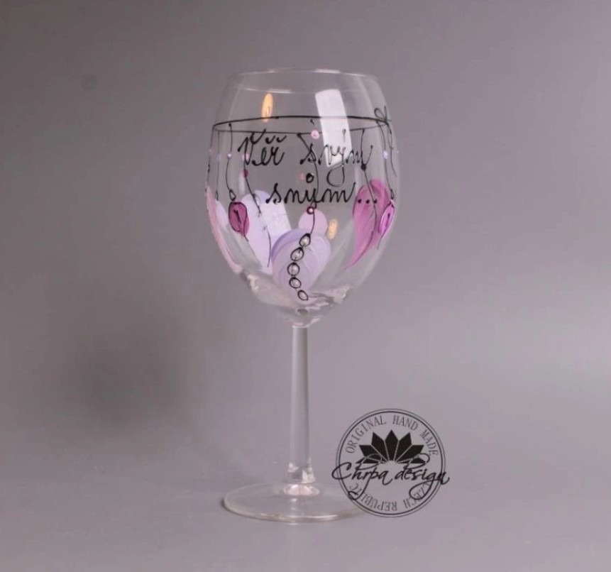 Chrpa Krnov, sklenička na víno,