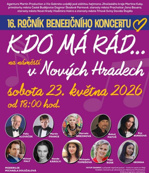 Kdo má rád, benefiční koncert, Nové Hrady