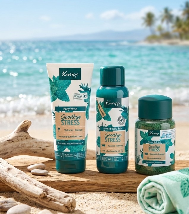 SOUTĚŽ, Kneipp, Sprchový gel Goodbye Stress, Pěnu do koupele Goodbye Stress, Sůl do koupele Goodbye Stress
